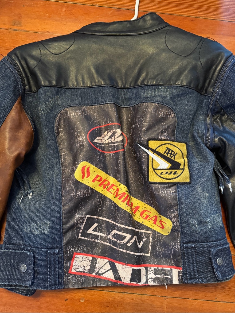Jaded London Daytona Patchwork Vegan Leather Moto Racer Jacket - Picture 6 of 7